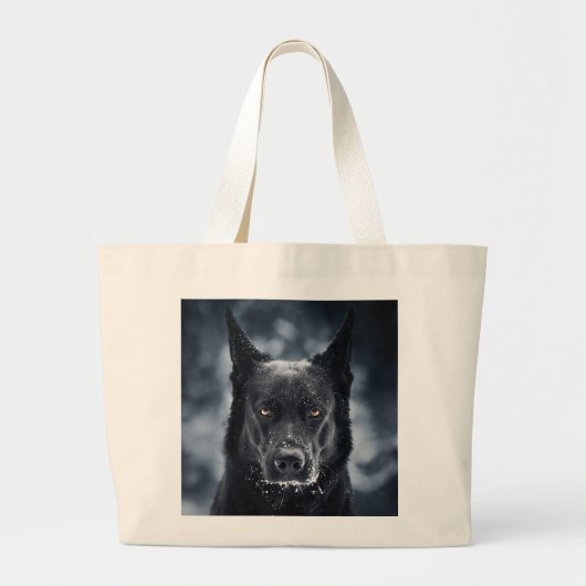 Black German Shepherd Grote Tote Bag (Voorkant)