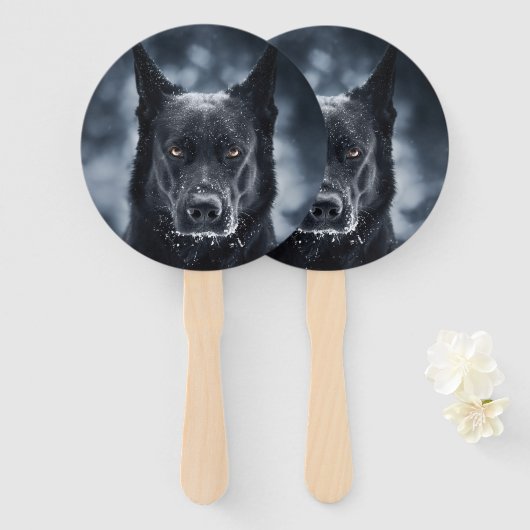 Black German Shepherd Handwaaier (Voorkant en achterkant)