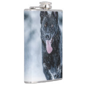 Black German Shepherd in snow Duvet Cover Heupfles (Rechts)