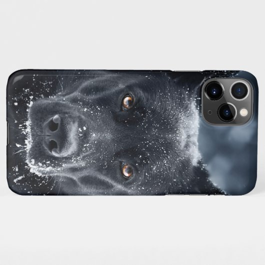 Black German Shepherd iPhone Hoesje (Achterkant horizontaal)