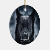 Black German Shepherd Keramisch Ornament (Rechts)