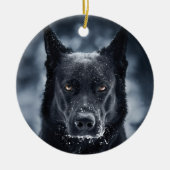 Black German Shepherd Keramisch Ornament (Voorkant)