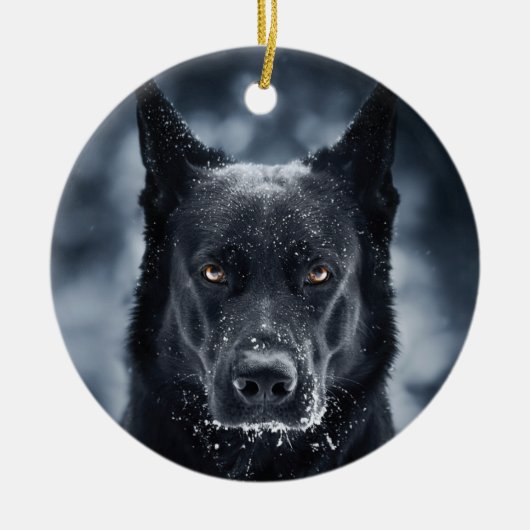 Black German Shepherd Keramisch Ornament (Voorkant)