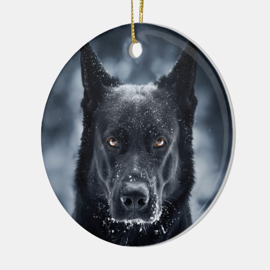 Black German Shepherd Keramisch Ornament (Links)