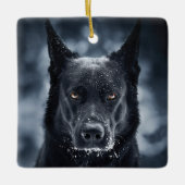Black German Shepherd Keramisch Ornament (Voorkant)