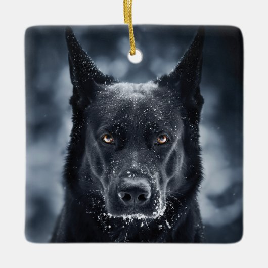 Black German Shepherd Keramisch Ornament (Voorkant)