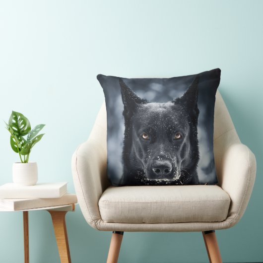 Black German Shepherd Kussen (Stoel)