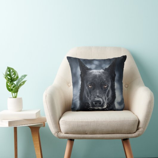 Black German Shepherd Kussen (Stoel)