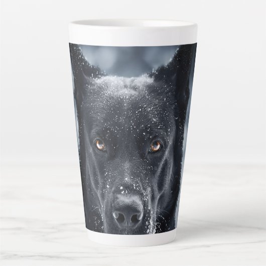 Black German Shepherd Latte Mok (Voorkant)