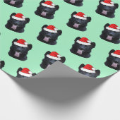 Black German Shepherd met Santa Hat Cadeaupapier (Hoek)
