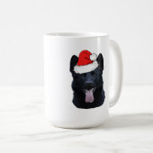 Black German Shepherd met Santa Hat Koffiemok (Voorkant rechts)