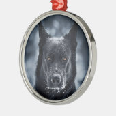 Black German Shepherd Metalen Ornament (Links)