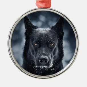 Black German Shepherd Metalen Ornament