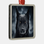 Black German Shepherd Metalen Ornament (Rechts)