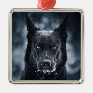 Black German Shepherd Metalen Ornament