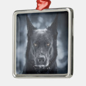 Black German Shepherd Metalen Ornament (Links)
