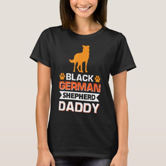 Black German Shepherd Papa T-shirt (Voorkant)