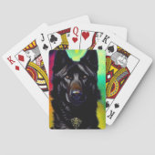 Black German Shepherd Pokerkaarten (Achterkant)