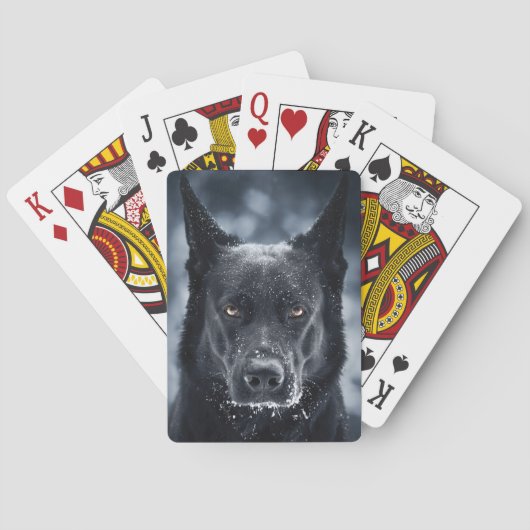 Black German Shepherd Pokerkaarten (Achterkant)