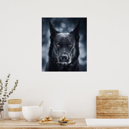 Black German Shepherd Poster (Keuken)