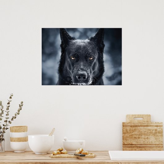 Black German Shepherd Poster (Keuken)