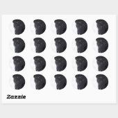 Black German Shepherd Ronde Sticker (Vel)
