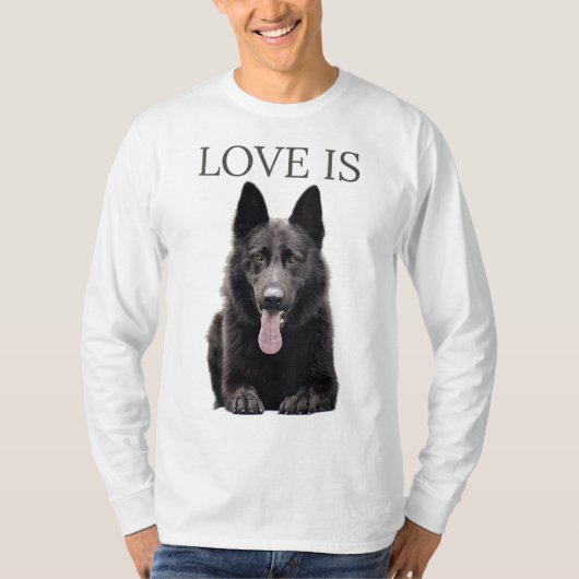 Black German Shepherd Shepard Dog Mam Dad Love T-shirt (Voorkant)