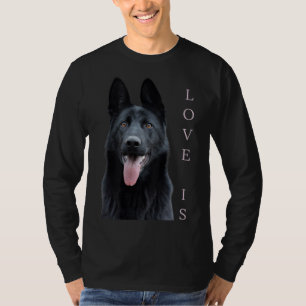 Black German Shepherd Shepard Dog Mam Dad Love T-shirt