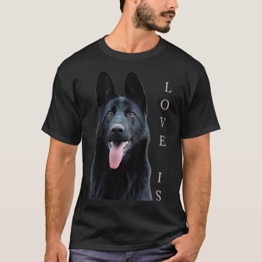 Black German Shepherd Shepard Dog Mam Dad Love T-shirt (Voorkant)