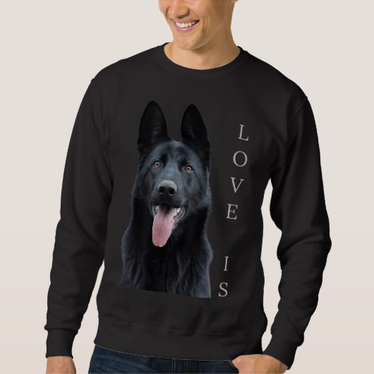 Black German Shepherd Shepard Dog Mam Dad Love Trui (Voorkant)