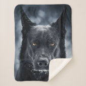 Black German Shepherd Sherpa Deken (Voorkant)