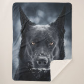 Black German Shepherd Sherpa Deken (Voorkant)