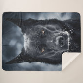 Black German Shepherd Sherpa Deken (Voorkant (horizontaal))