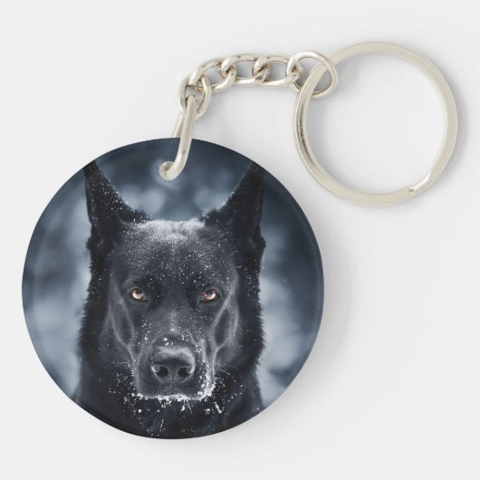 Black German Shepherd Sleutelhanger (Achterkant)
