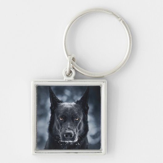 Black German Shepherd Sleutelhanger (Voorkant)