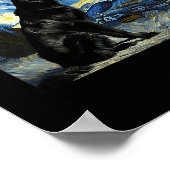 Black German Shepherd Starry Night Van Gogh Thanks Poster (Hoek)