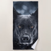 Black German Shepherd Strandlaken (Voorkant)