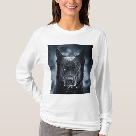 Black German Shepherd T-shirt (Voorkant)