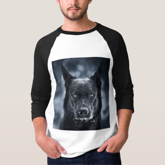 Black German Shepherd T-shirt (Voorkant)