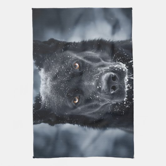 Black German Shepherd Theedoek (Verticaal)