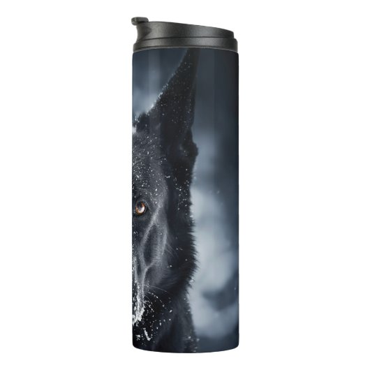 Black German Shepherd Thermosbeker (Geroteerd rechts)