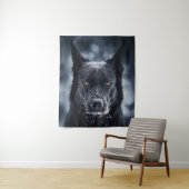 Black German Shepherd Wandkleed (In situ)