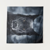 Black German Shepherd Wandkleed (Voorkant (horizontaal))