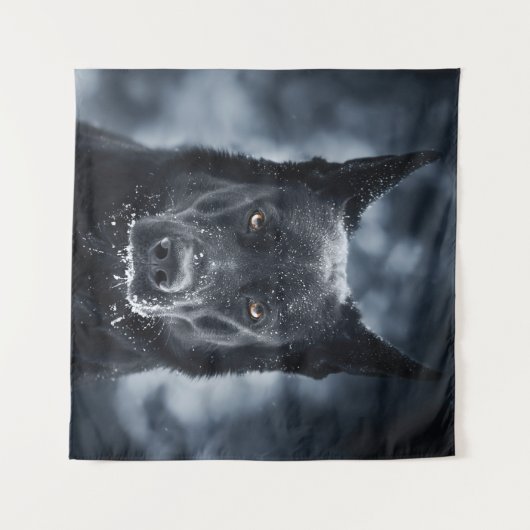 Black German Shepherd Wandkleed (Voorkant (horizontaal))