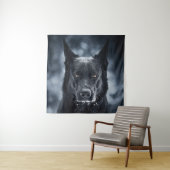 Black German Shepherd Wandkleed (In situ)