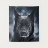 Black German Shepherd Wandkleed (Voorkant)