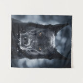 Black German Shepherd Wandkleed (Voorkant (horizontaal))