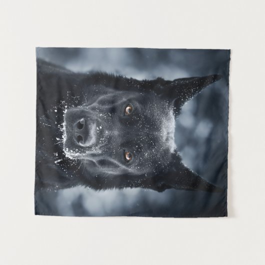 Black German Shepherd Wandkleed (Voorkant (horizontaal))