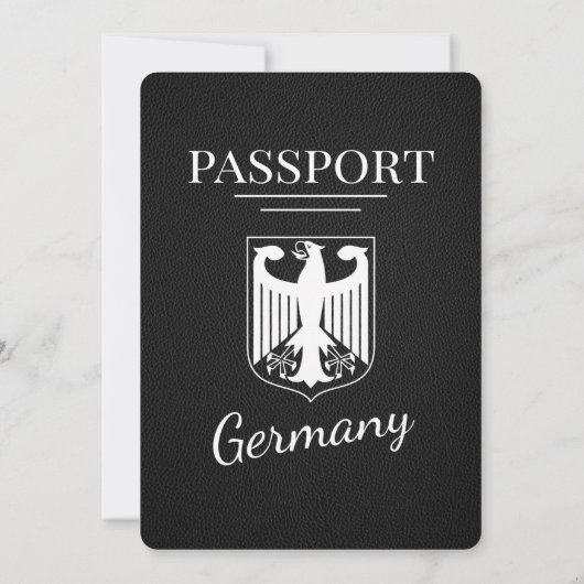 Black Germany Passport Uitnodiging voor het Huweli (Achterkant)