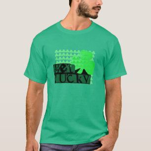 Black Get Lucky Clover St Patrick Green Mannen T-s T-shirt